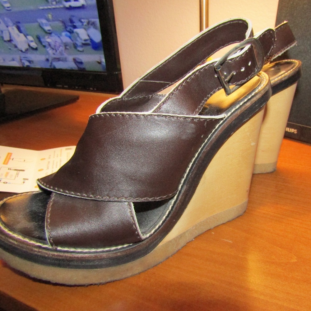 Womens Leather Wedge Heels